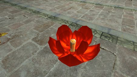Red Floating Lantern – Half-Open