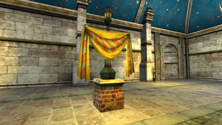 Lamp-post with Celebratory Yellow Banners