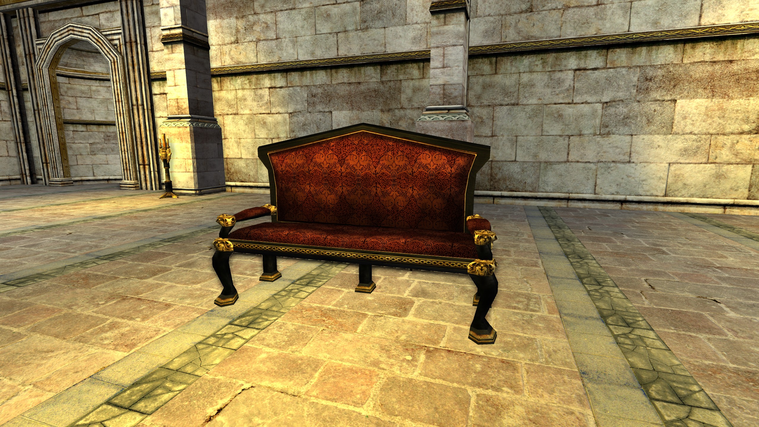 Red Cushy High-Backed Gondorian Couch