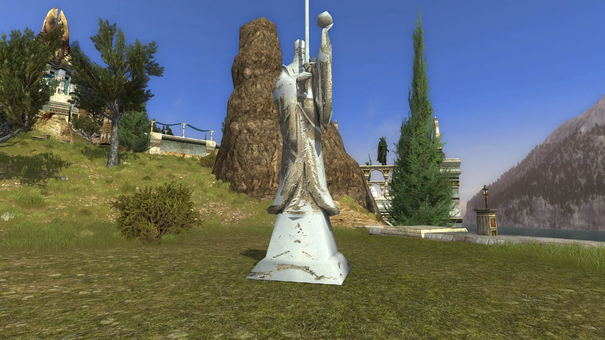 Snow-Laden ‘Orb and Sword’ Statue