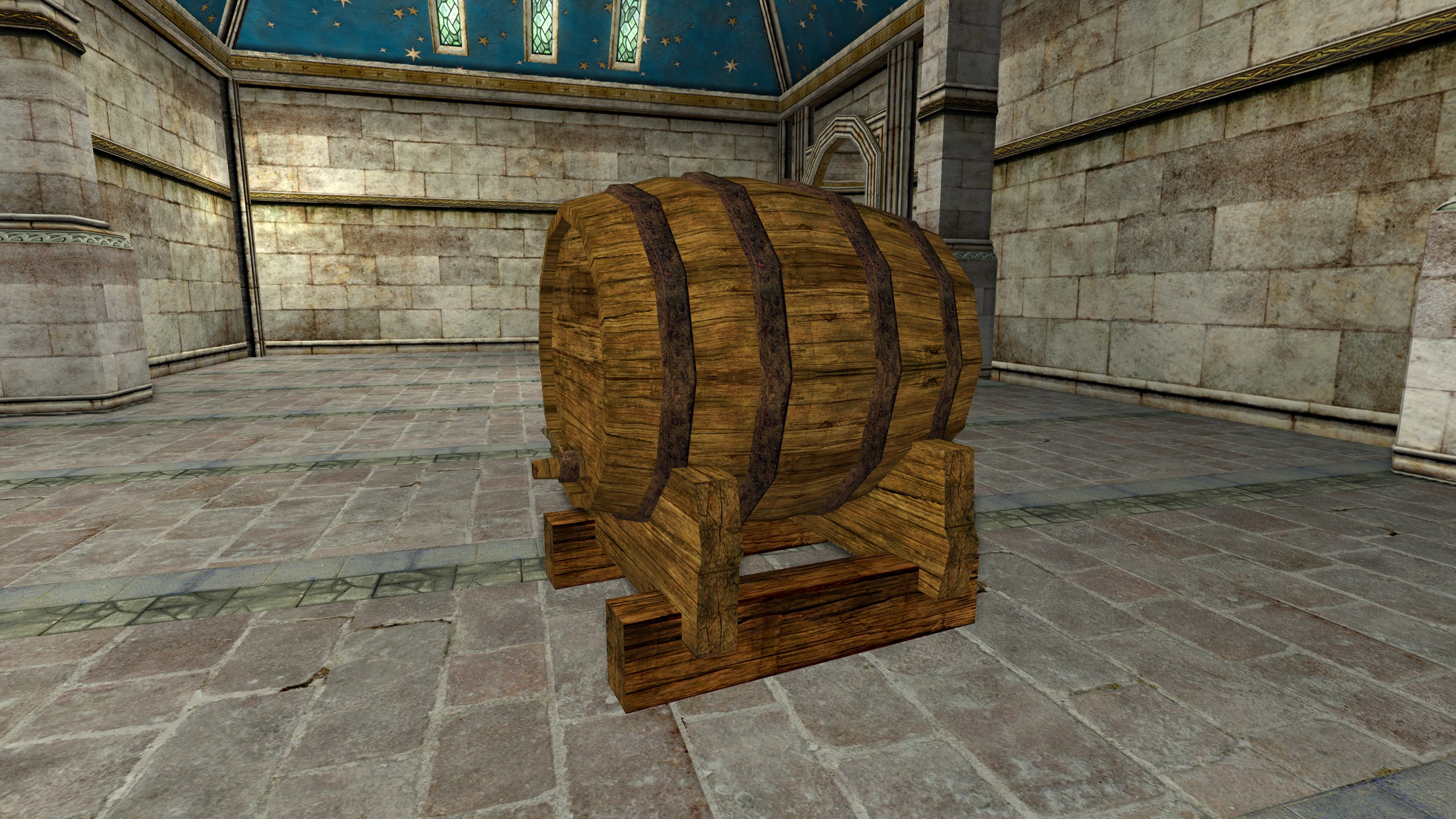 Copper-Hooped Wooden Keg